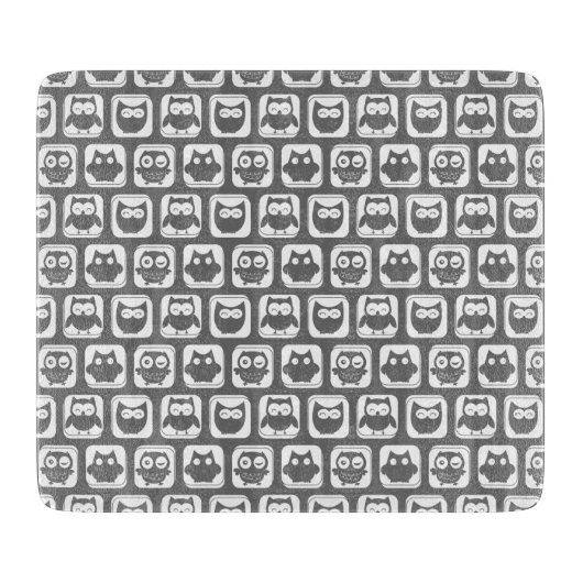 Planche À Découper Motif de chou gris et blanc (Devant)