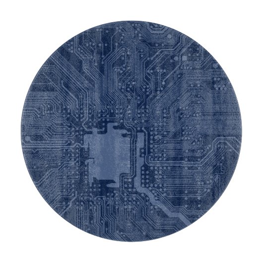 Planche À Découper Motif de circuit Geek bleu (Devant)