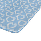 Planche À Découper Motif de cœurs blancs bleus (Coin)