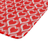 Planche À Découper Motif de cœurs rouges blancs (Coin)