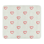 Planche À Découper Motif de cœurs rouges, Mignon, Amour (Devant)