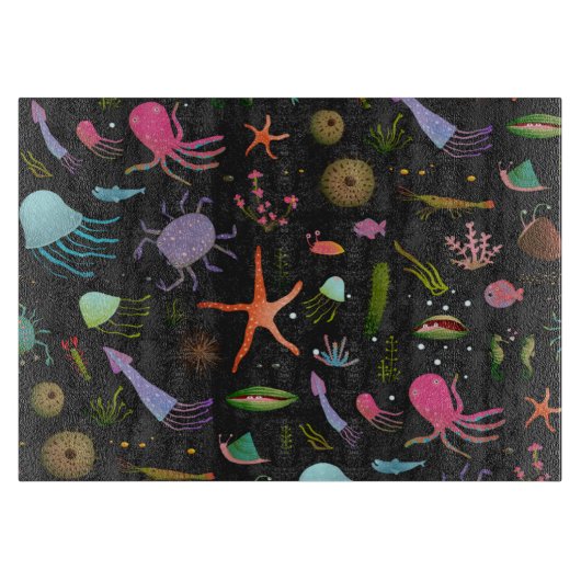 Planche À Découper Motif de créatures de mer (Devant)