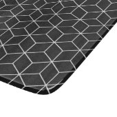Planche À Découper Motif de cube géométrique noir et blanc (Coin)