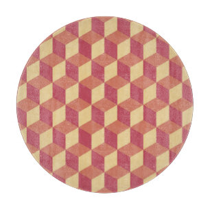 Planche À Découper Motif de Cube rouge orange Abstrait