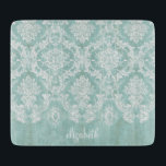 Planche À Découper Motif de Damas Vintage bleu glace avec finition gr<br><div class="desc">Un motif vintage avec tableau de bord et dentelle. Regardez de près les fleurs et les feuilles.Un design tendance avec les couleurs de bijoux et l'élégance. Les éléments sont plus faciles à customiser lorsque vous remplacez tout le texte et les photos en premier. Si votre art doit encore être ajusté,...</div>