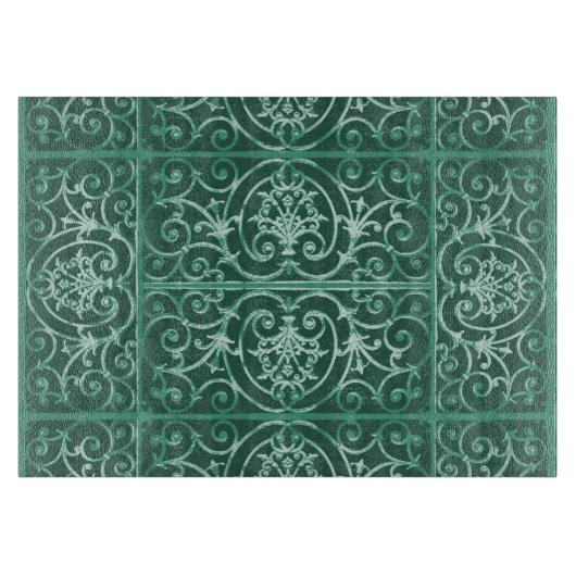 Planche À Découper Motif de défilement vert Sage (Devant)