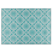 Planche À Découper Motif de design géométrique aqua et blanc (Devant)