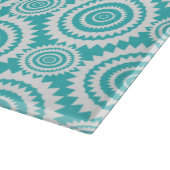 Planche À Découper Motif de design géométrique aqua et blanc (Coin)