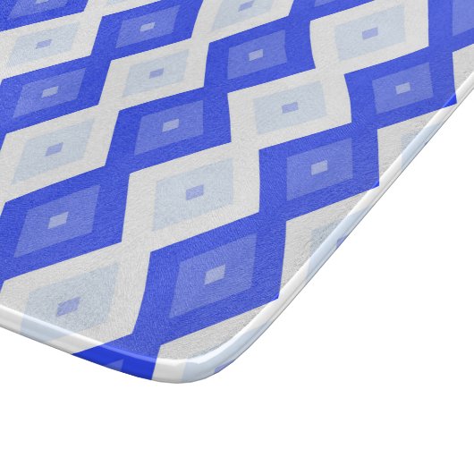 Planche À Découper Motif de diamant bleu royal (Coin)