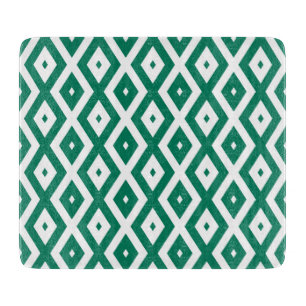 Planche À Découper Motif de diamant vert et blanc