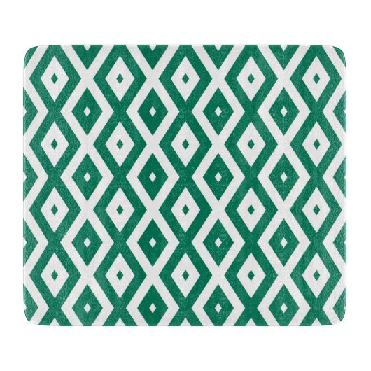 Planche À Découper Motif de diamant vert et blanc (Devant)