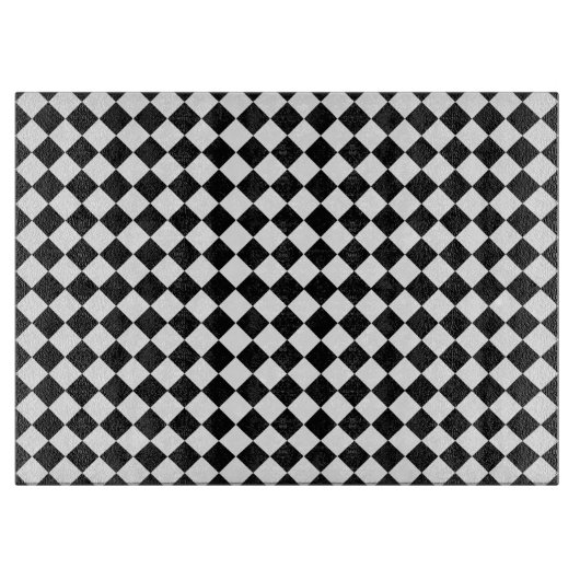 Planche À Découper Motif de diamants noir et blanc par Shirley Taylor (Devant)