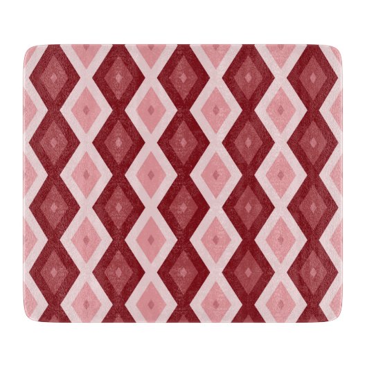Planche À Découper Motif de diamants rouges (Devant)