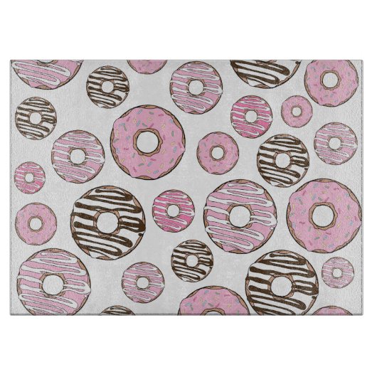 Planche À Découper Motif De Donuts, Donuts Roses, Donuts Blancs (Devant)