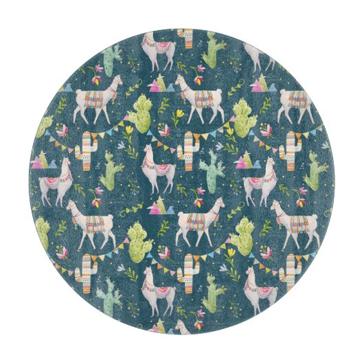 Planche À Découper Motif de drapeau de lama d'aquarelle (Devant)