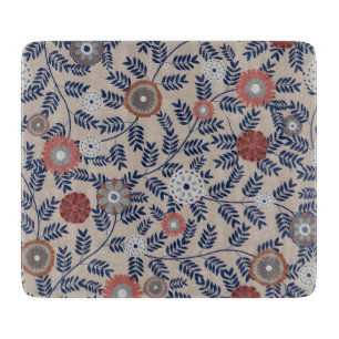 Planche À Découper Motif de feuillage époustouflant sarcelle et magen