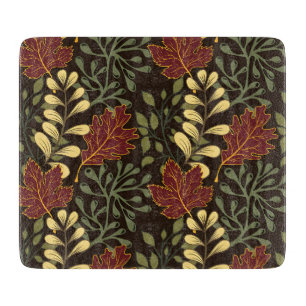 Planche À Découper Motif de feuilles de chêne d'automne en bordeaux e