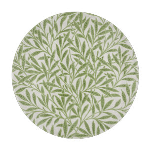 Planche À Découper Motif de feuilles de saule vert vintage