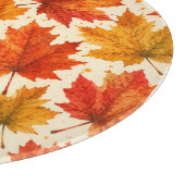 Planche À Découper Motif de feuilles d'érable d'automne | Feuille rou (Coin)