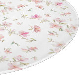 Planche À Découper Motif de fleur rose mou d'aquarelle (Coin)