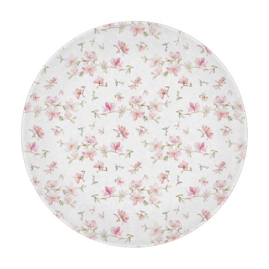 Planche À Découper Motif de fleur rose mou d'aquarelle (Devant)