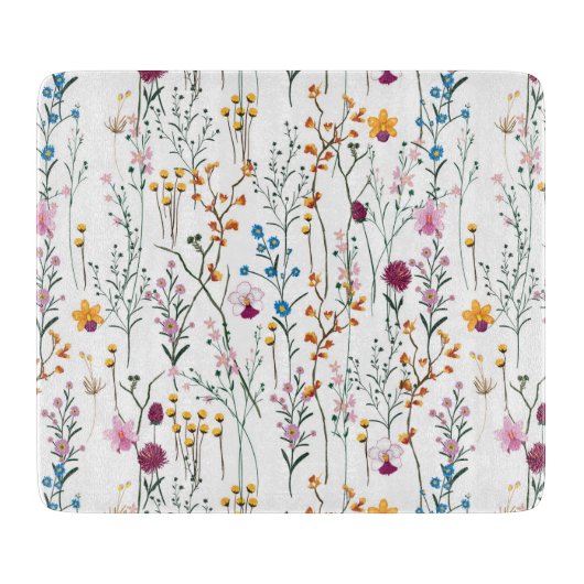 Planche À Découper Motif de fleur sauvage d'été (Devant)