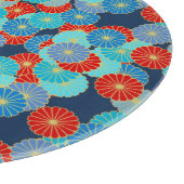 Planche À Découper Motif de fleurs Art Déco - bleu, turquoise et roug (Coin)