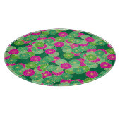 Planche À Découper Motif de fleurs Art Déco - tons verts, fuchsia (Coin)