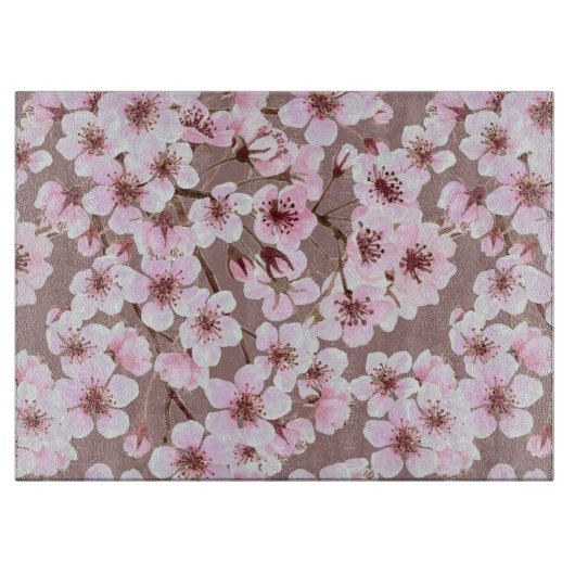 Planche À Découper Motif de fleurs de cerisiers (Devant)