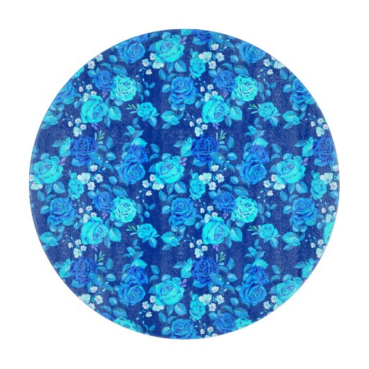 Planche À Découper Motif de fleurs de rose bleue classique-87600 (Devant)