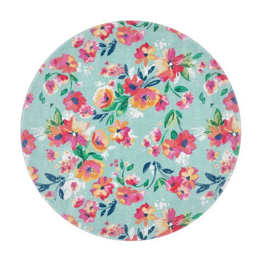 Planche À Découper Motif de fleurs peint (Devant)