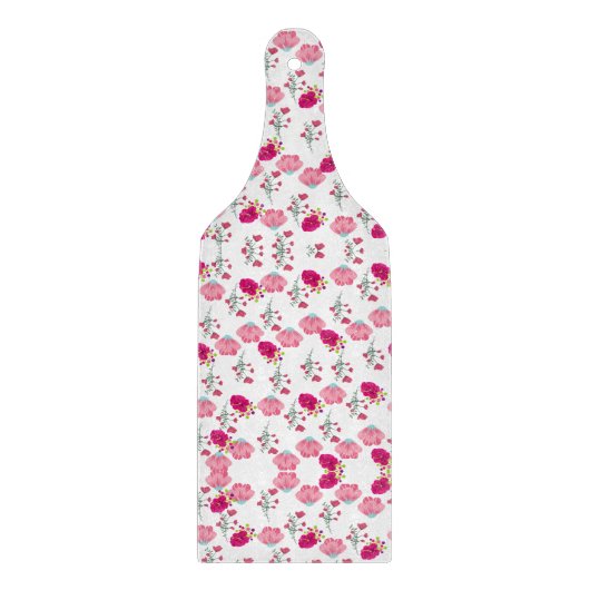 Planche À Découper Motif de fleurs roses (Devant)