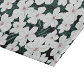 Planche À Découper Motif de fleurs tropical blanc (Coin)