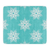 Planche À Découper Motif de flocon de neige blanc (Devant)