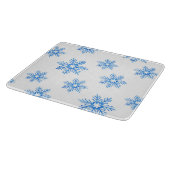 Planche À Découper Motif de flocons d'eau bleu (Coin)