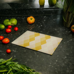Planche À Découper Motif de forme Rhombus à teinte jaune