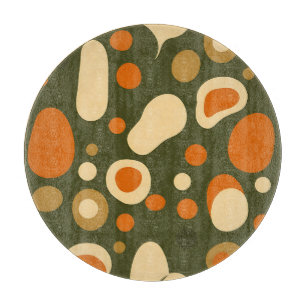Planche À Découper Motif de formes organiques abstraites rétro