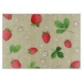 Planche À Découper Motif de fraises d'aquarelle (Devant)