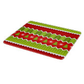 Planche À Découper Motif De Frappes Chevron Rouge Et Vert Noël (Coin)
