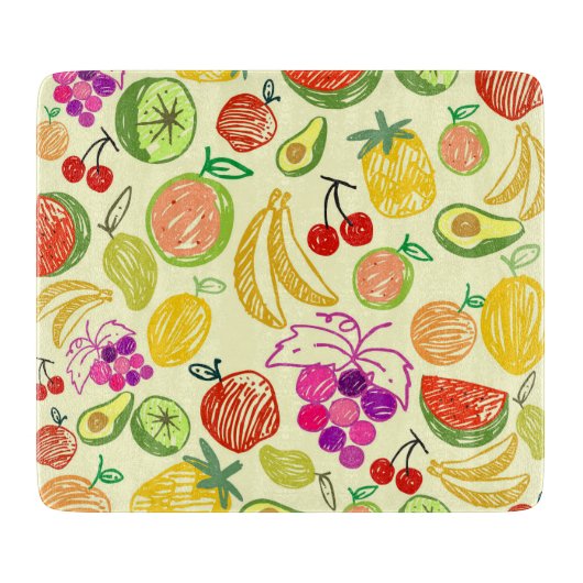 Planche À Découper Motif de fruits (Devant)