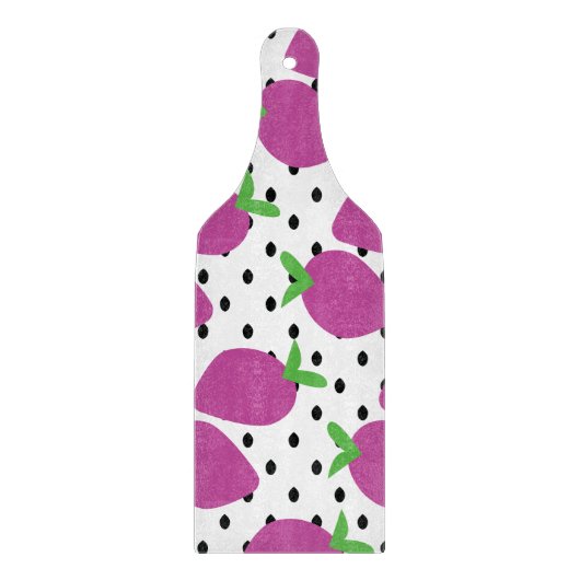 Planche À Découper Motif de fruits de fraises pourpres (Devant)