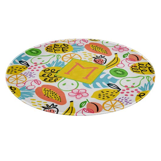 Planche À Découper Motif de fruits peint à la main (Coin)