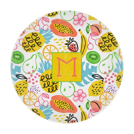 Planche À Découper Motif de fruits peint à la main (Devant)