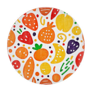 Planche À Découper Motif de fruits vibreux