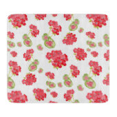 Planche À Découper Motif de géraniums aquarelles (Devant)