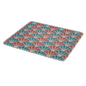 Planche À Découper Motif de la queue de paon rouge et bleu (Coin)