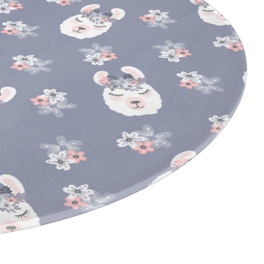 Planche À Découper Motif de lamas et de fleurs (Coin)