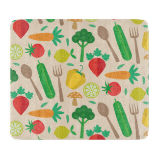 Planche À Découper Motif de légume de marché de fermier coloré et mig