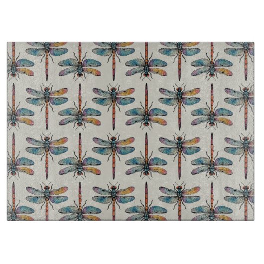 Planche À Découper Motif de libellule coloré (Devant)