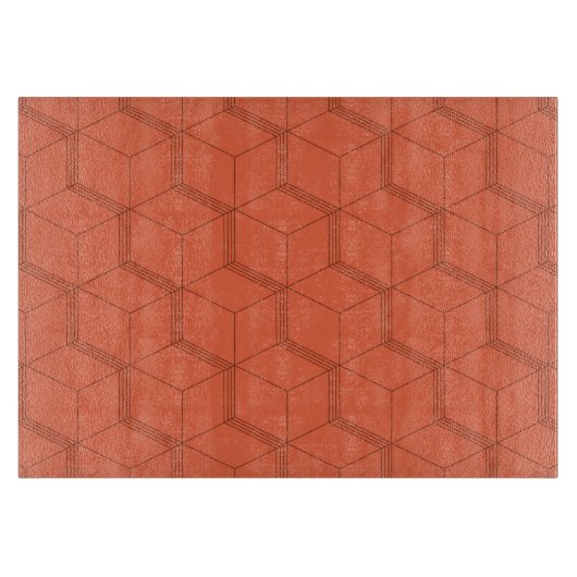 Planche À Découper Motif de ligne de cube tendance, rétro, dynamique (Devant)